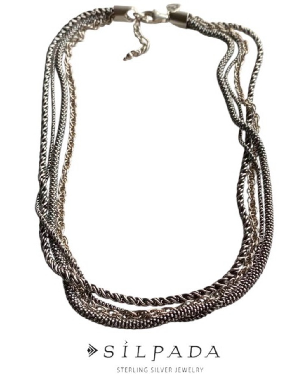 Silpada Sterling Silver Four-Strand Oxidized Necklace, #1719